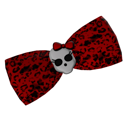 (MH) Red Leapord Print Bow Roblox item