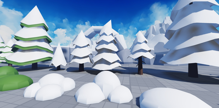 Low-Poly Roblox Winter Cartoony Nature Assets Pack preview 1