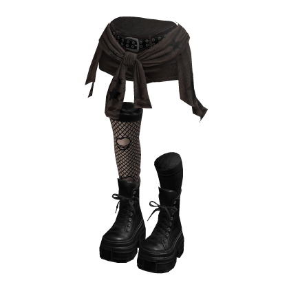 Grunge Rebel Shorts Y2K Cloth (Brown Black)