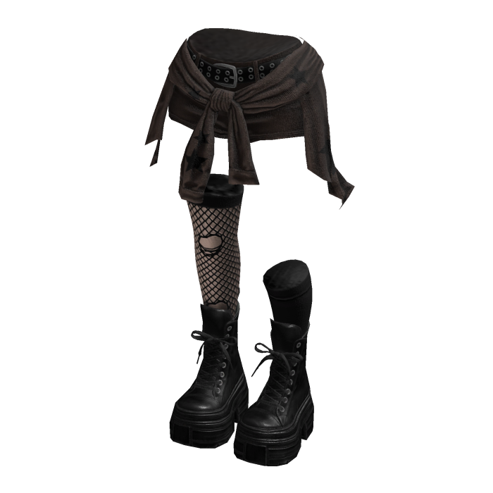 Grunge Rebel Shorts Y2K Cloth (Brown Black)