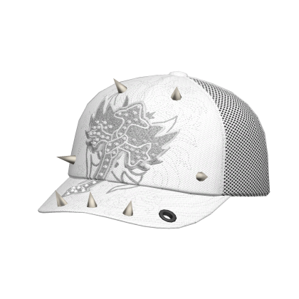 White Studded Cross Cap