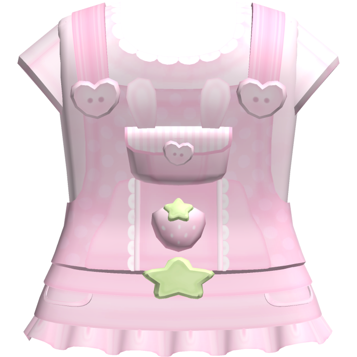Cute Ruffled Pastel Pink Strawberry Overalls Dress