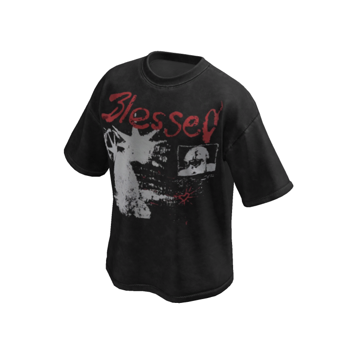 Blessed Black Wash Oversized Shirt