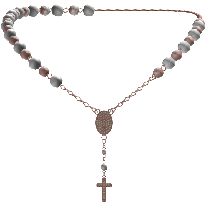 Diamond Rose Gold Rosary Jesus Cross Necklace