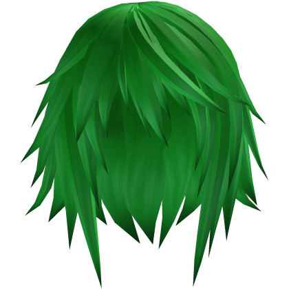 short straight emo hair (green)