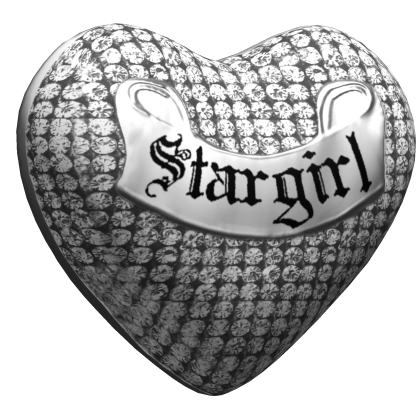 Silver Stargirl Heart Stud Earrings