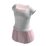 🍀Milkmaid Top w Mini Skirt (Pink/White)