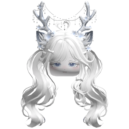 Ethereal Christmas Fairy Fawn Pigtails w/ Antlers