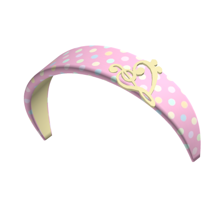 Pink & Yellow Polka Dot Gyaru Music note Headband