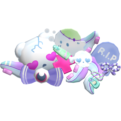 pastel goth spooky ghost eyeball bow decora hat