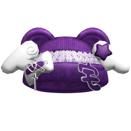 Purple Cozy Puppy Ears Wings Beanie Roblox item