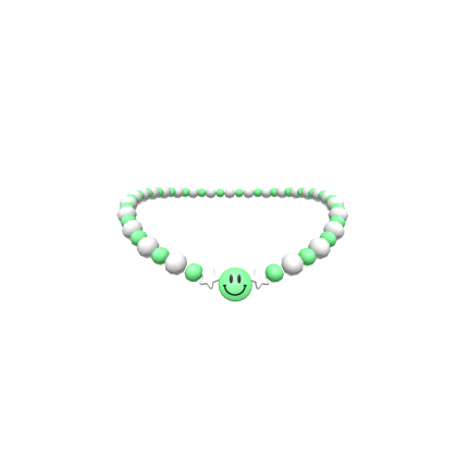 Green Preppy Smiley Charm Necklace (3.0)
