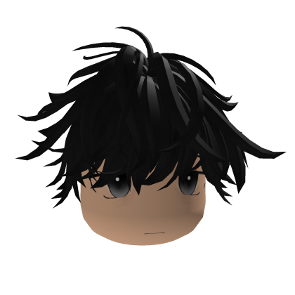 messy anime hair chill face y2k black  Roblox item