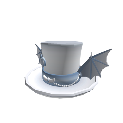 Black Bat Wing Top Hat (Ghost White)