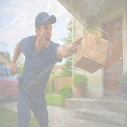 crazy flying delivery truck icon