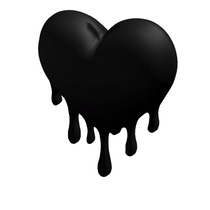 Black Dripping Love Heart Face Sticker Diya Add on