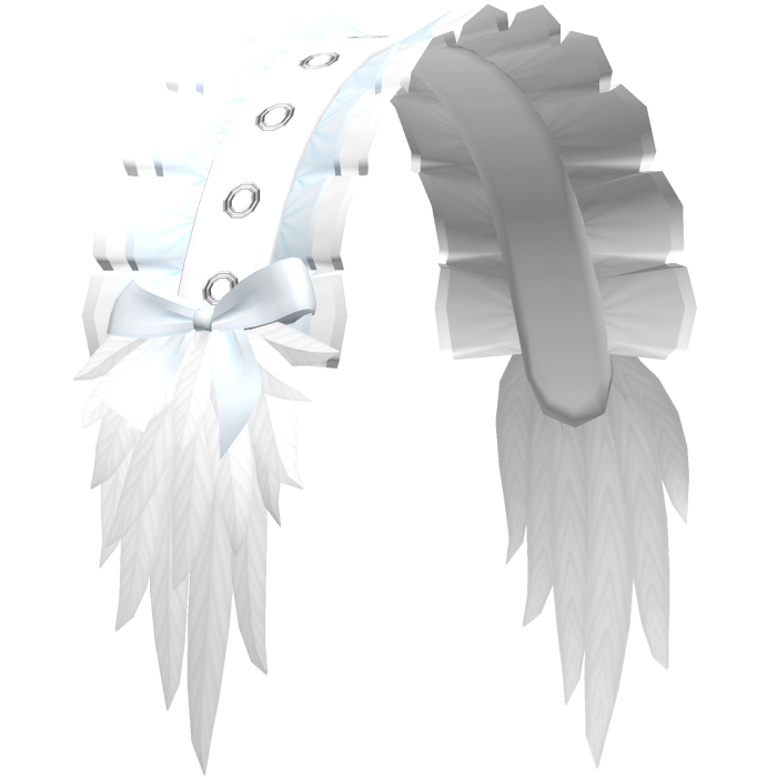 gothic angel wings ruffled headdress in blue&white