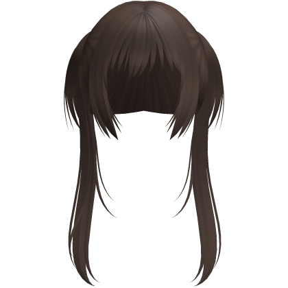 ♡ : long messy anime twintails in brown Roblox item