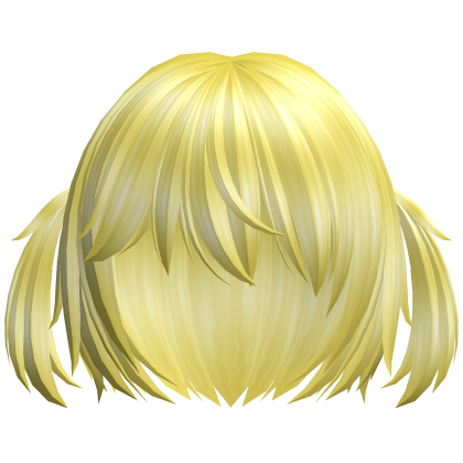 ♡ kawaii short yellow blonde cat hair w pigtails Roblox item