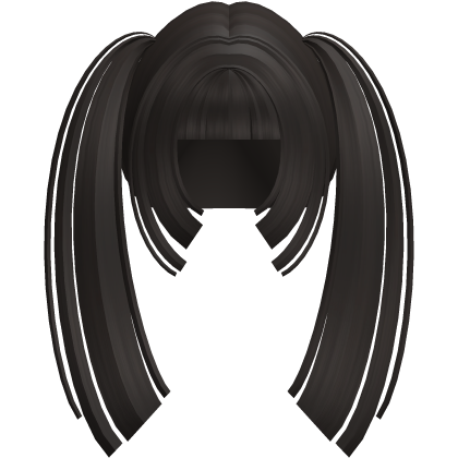 big blunt dark brown hime pigtails