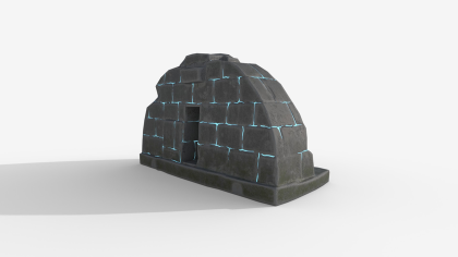 Stylized Skull Gate Cave Entrance Low Poly PBR preview 2