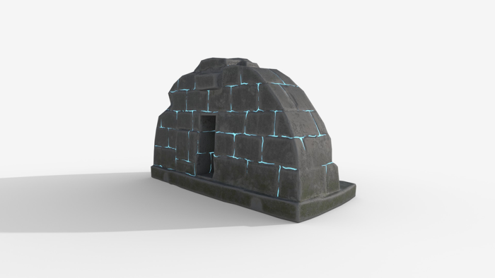 Stylized Skull Gate Cave Entrance Low Poly PBR preview 2