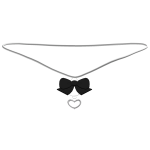 ʚ♡ɞ black bow heart necklace silver (3.0)