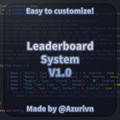 Customizable Leaderboard System - V1.0.1