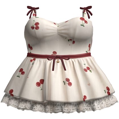 Cherry Ribbon Mini Dress