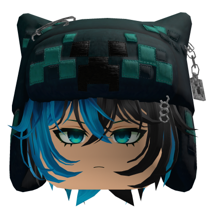 Blue Pixel Creeper Ushanka Boy Hair