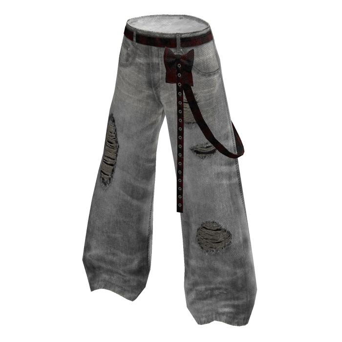 Baggy Ripped Vintage Jeans - White