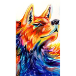 Rainbow fire wolf