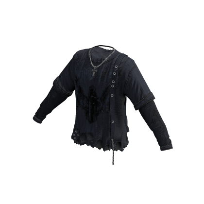 Long Sleeve Collared Shirt (Black)