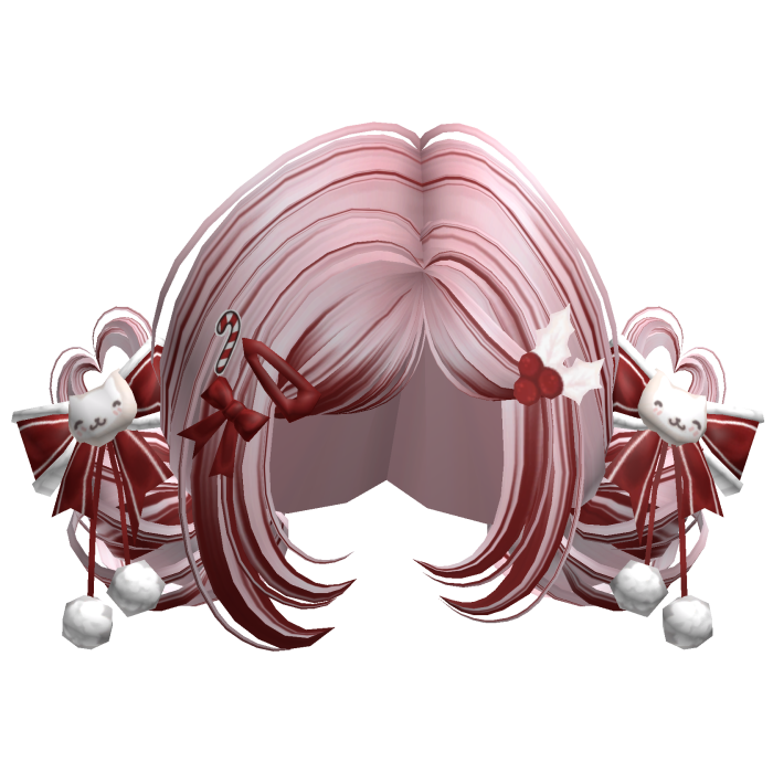 ♡ Christmas Buns w/ Bows (Pink & Red
