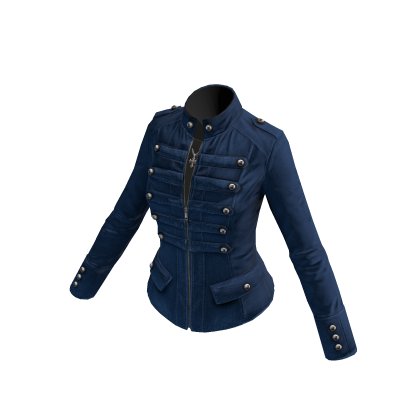 Emo Gothic Military Parade Jacket (Blue)