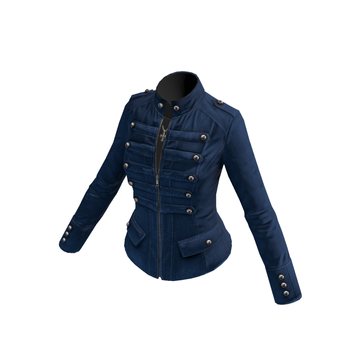 Emo Gothic Military Parade Jacket (Blue)
