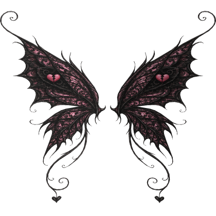 3.0 Halloween Black Pink Gothic Butterfly Wings
