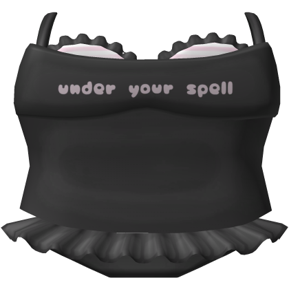 ♡ kawaii black cami w/ ruffled bra bikini bottom