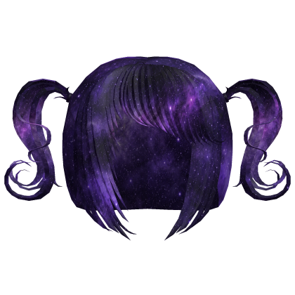 ♡ : galaxy wispy side bang curly pigtails Roblox item
