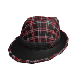 White n Red Plaid Fedora