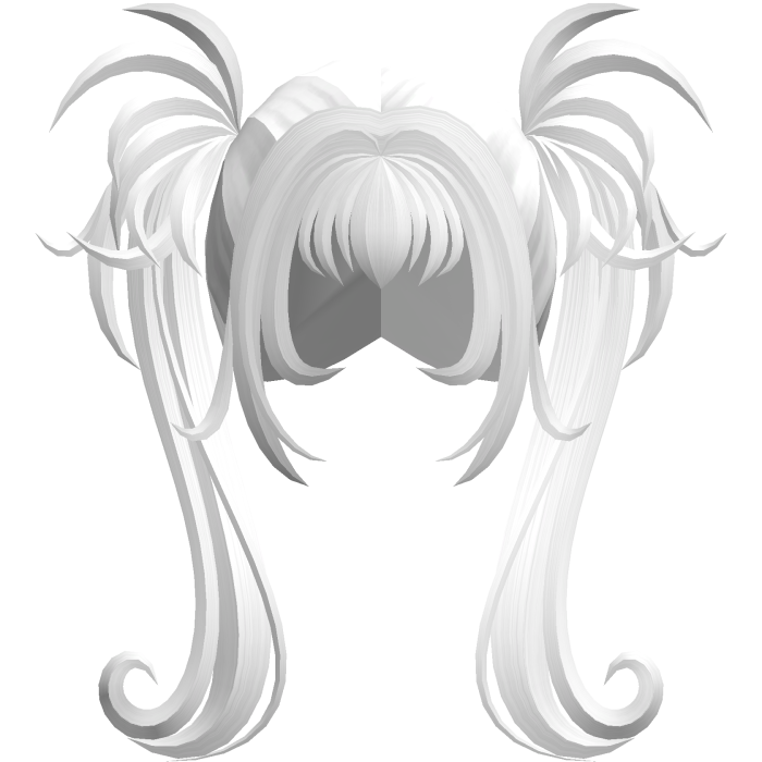 White Gothic Spiky Twintails with Curls