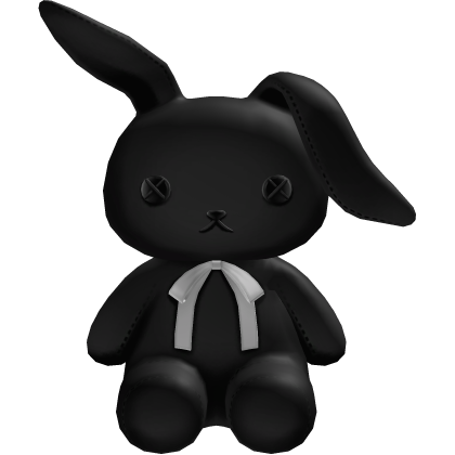 cute goth bunny plush backpack in black Roblox item