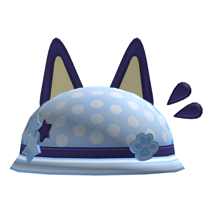 Kawaii Blue Puppy Polka Dot Hat