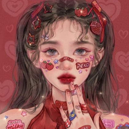 Strawberry | Aesthetic girl | Red | Kawaii Roblox decal