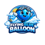 flying blue balloon