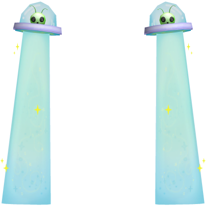 👽 Cute Silly Alien UFO Pigtails Add-On in Blue
