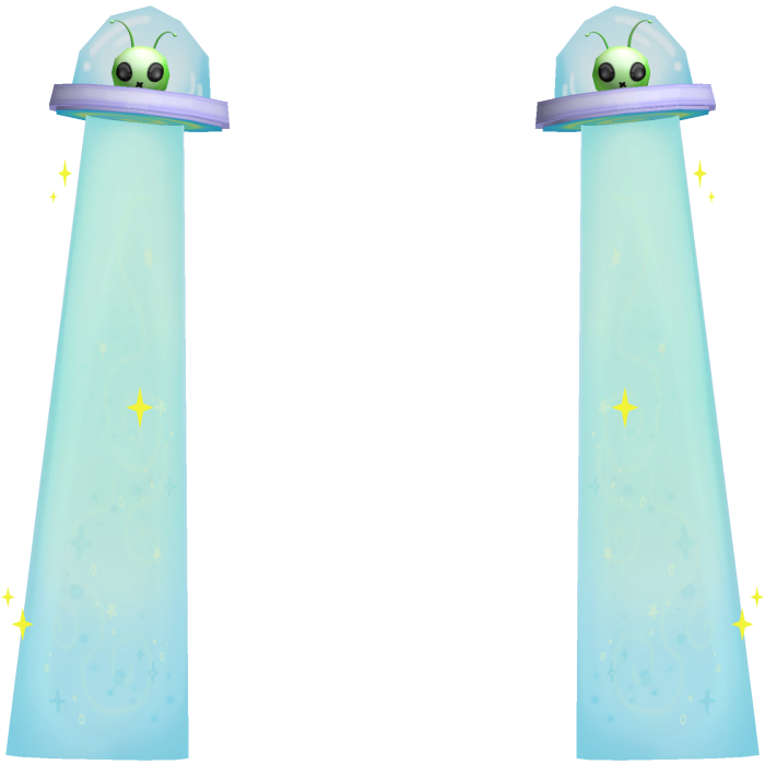 👽 Cute Silly Alien UFO Pigtails Add-On in Blue