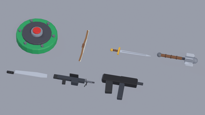 Low Poly Weapons Pack Sword Gun Axe Bow x65 preview 6