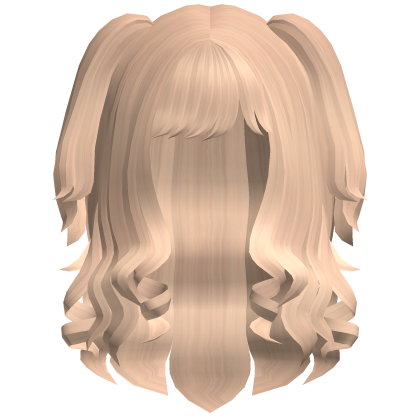 Cute Swirly Curled Pigtails (Blonde)