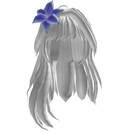 White Teal Floral Hair Roblox item